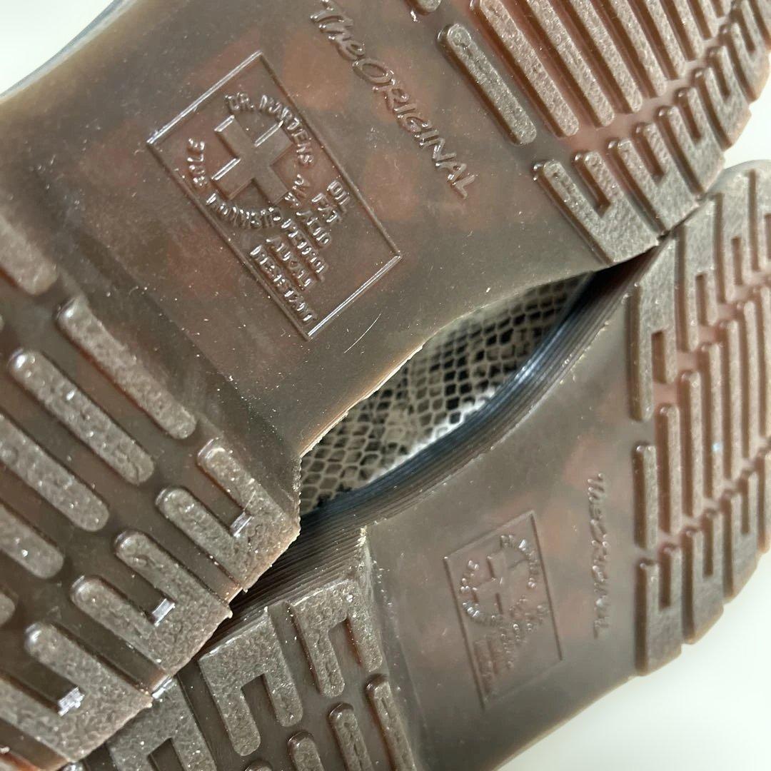 ドクターマーチン 3ホール スネーク柄 レザーシューズ 26cm ホワイト