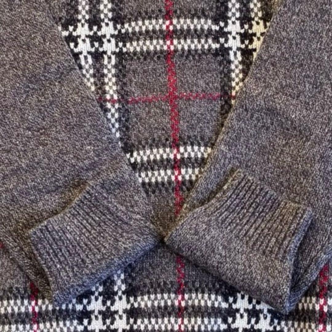 つば絢ひか様 新品級✨バーバリーロンドン ニットセーター ノバチェックメンズ羊毛