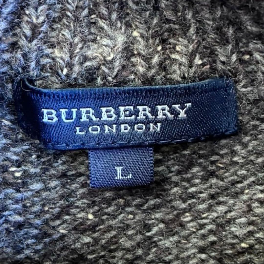 つば絢ひか様 新品級✨バーバリーロンドン ニットセーター ノバチェックメンズ羊毛