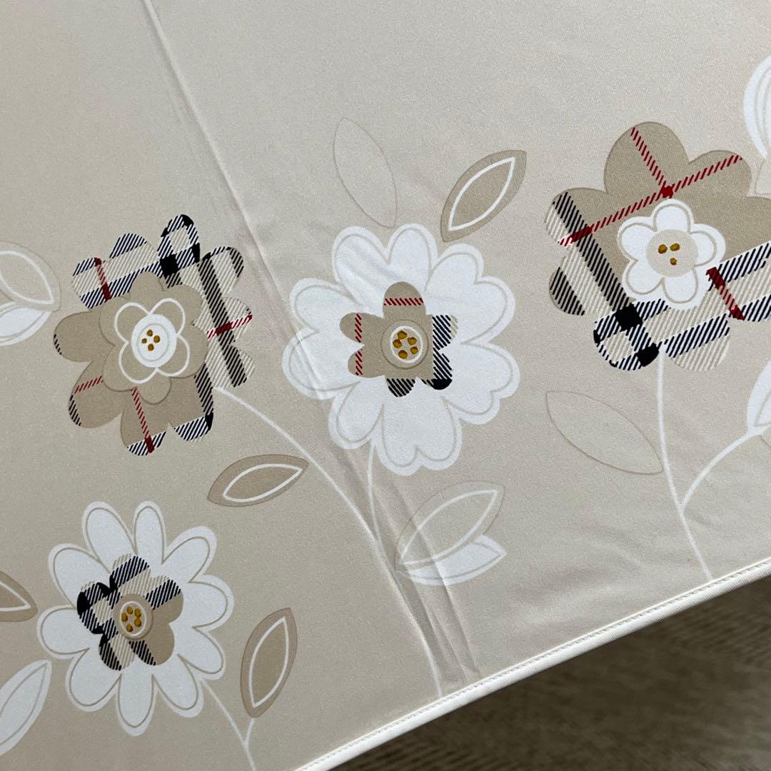 極美品タグ付き　BURBERRY バーバリー　花柄ノバチェック　晴雨兼用UV日傘