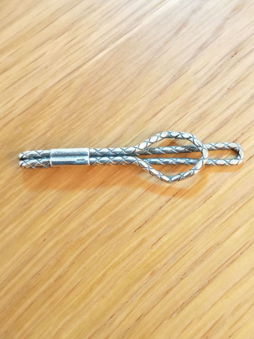 Bottega Veneta　シルバー 編み込み柄 ネクタイピン