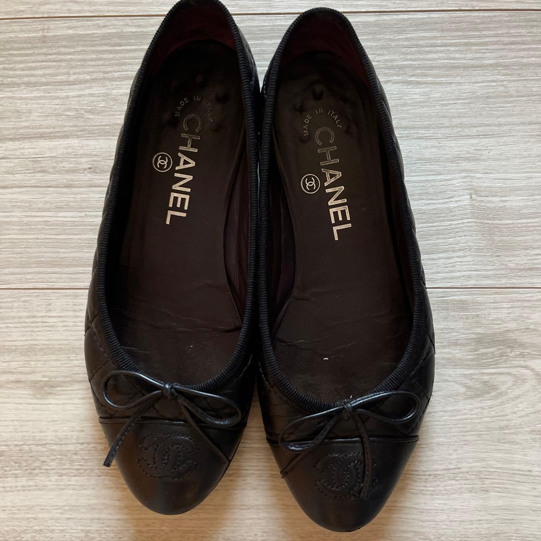 CHANEL ブラック バレエシューズ　35