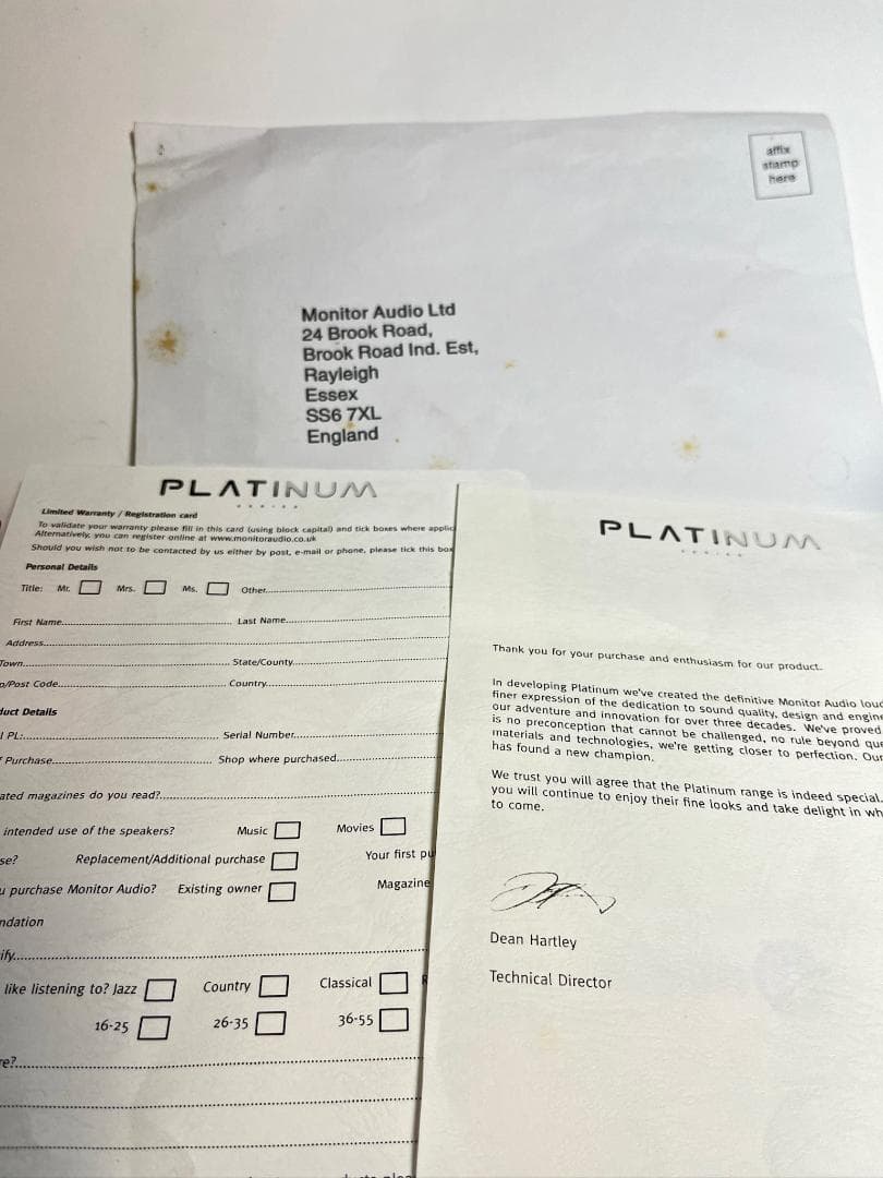 【引取可能】Monitor Audio PLATINUM PL100 ペア動作品