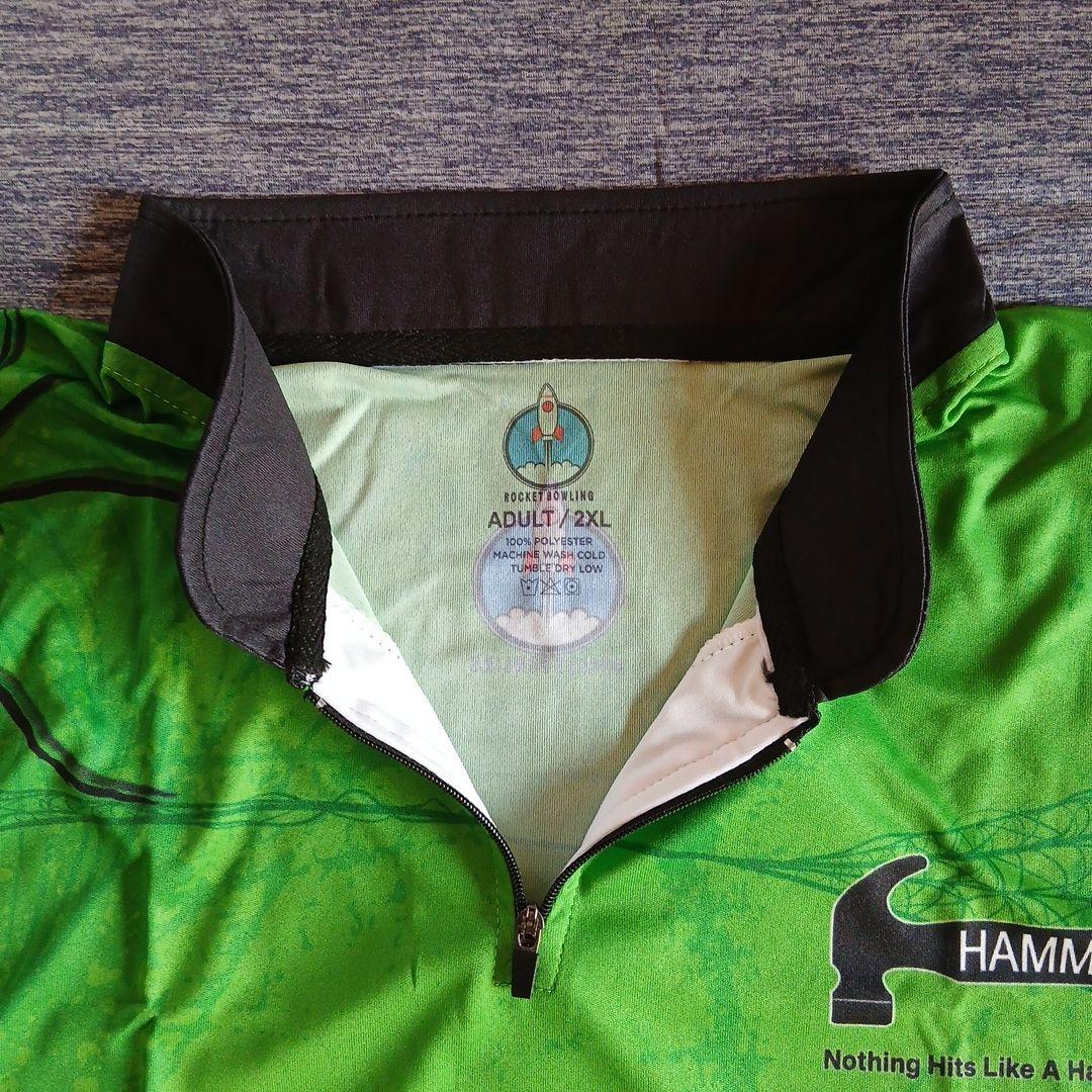 ボウリングウェア　サイズ3XL　ブラックウィドー　グリーン　スパイダー　ハンマー