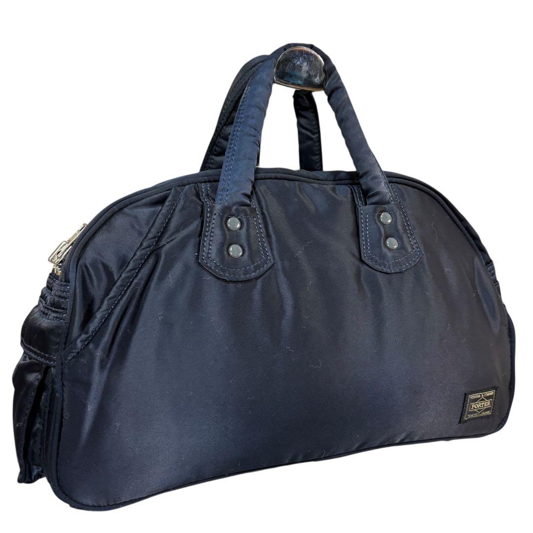 希少　美品　廃盤　ヘッドポーター　ミニボストン　タンカー　ハンドバッグ　紺