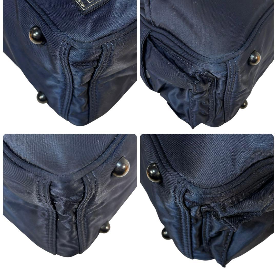 希少　美品　廃盤　ヘッドポーター　ミニボストン　タンカー　ハンドバッグ　紺