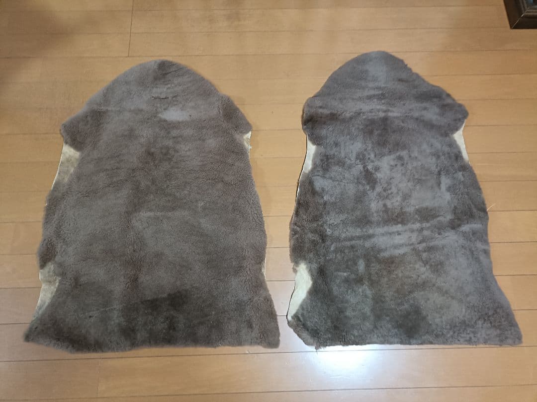 天然毛皮ラグ 5枚セット カウ ゴートスキン ムートン インテリア 北欧風