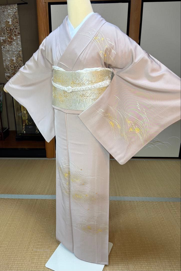 フォーマル4点フルセット 正絹訪問着　袋帯　帯締め帯揚げ