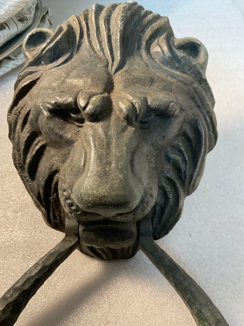 GEO PRINCE ライオンの頭部 金属製ドアノッカー 真鍮製？1650g