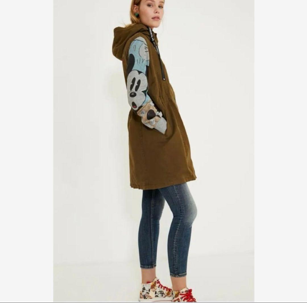 1回着 Desigual Disny ミッキーコラボ モッズコート