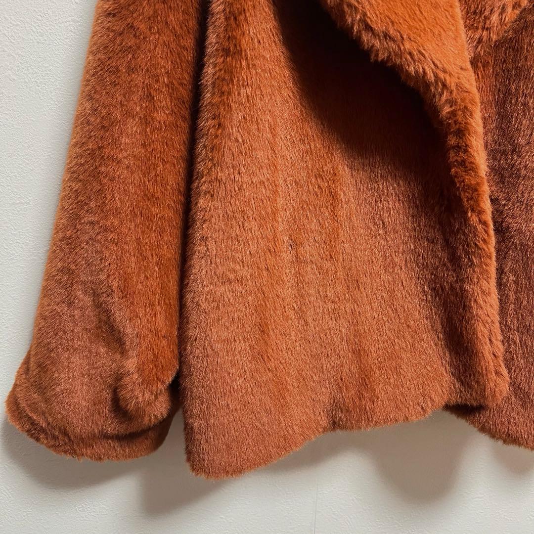 rim.arkドルマンスリーブファーコート オレンジ