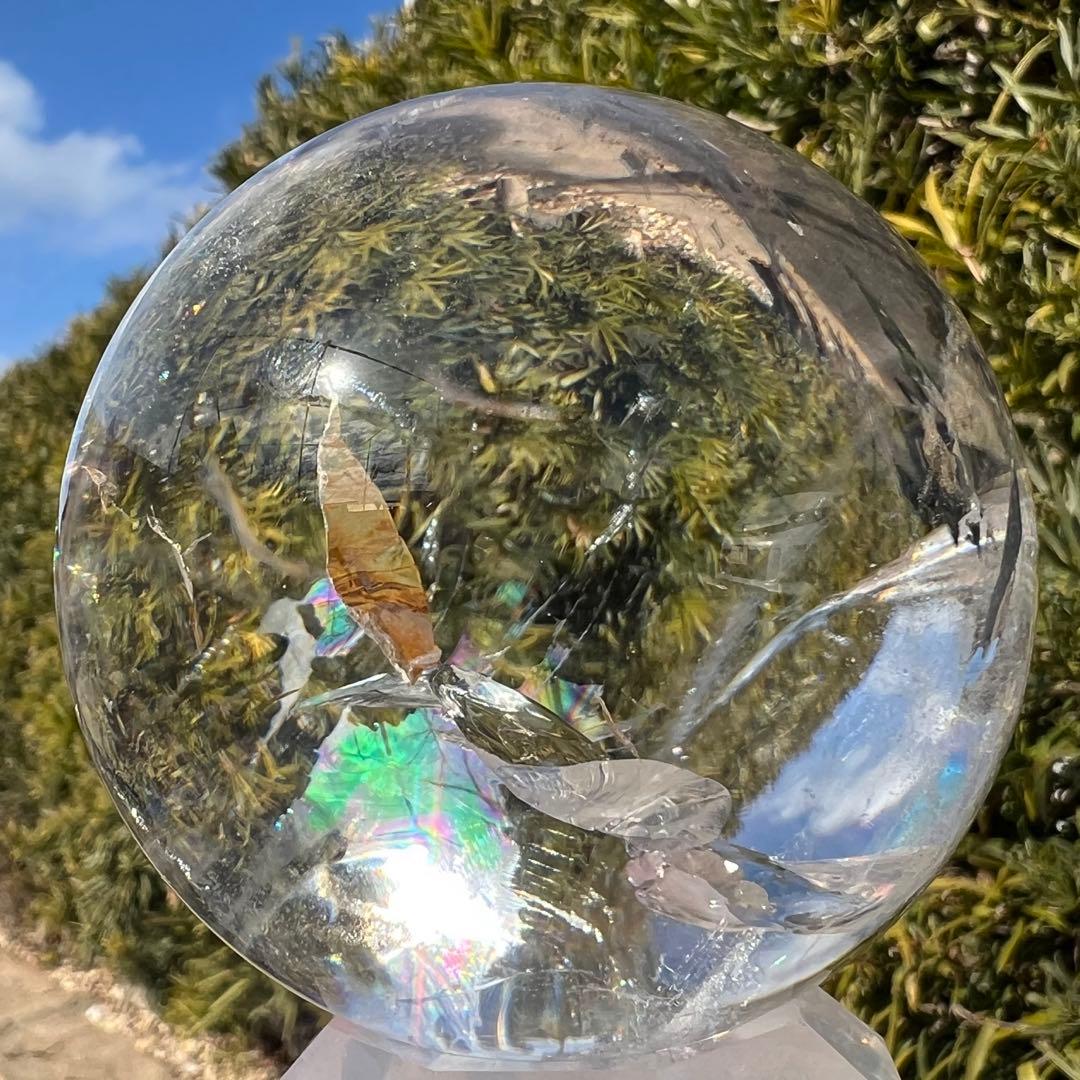 ✮超目玉✮☆極品極上 美宝珠 水晶玉☆レインボー レムリアンシード 丸玉 天然石