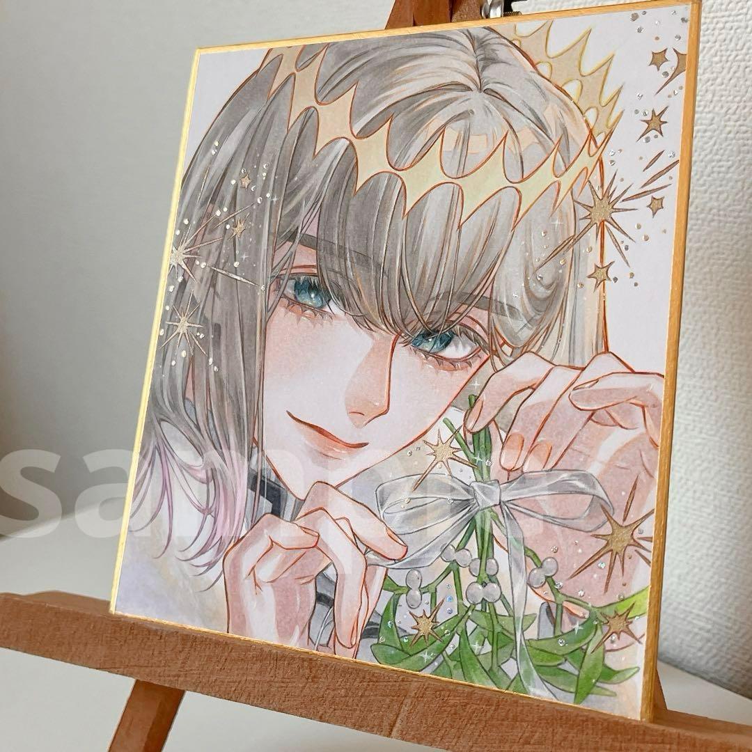 m*可様 ✴︎ オベロン ✴︎　手描き　イラスト　寸松庵色紙