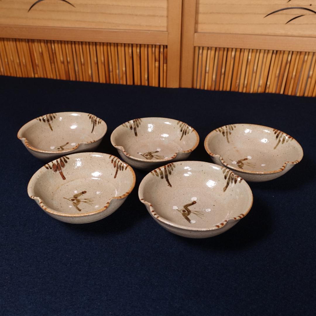 13代 中里太郎右衛門窯 絵唐津 銘々皿 小皿 5客 共箱