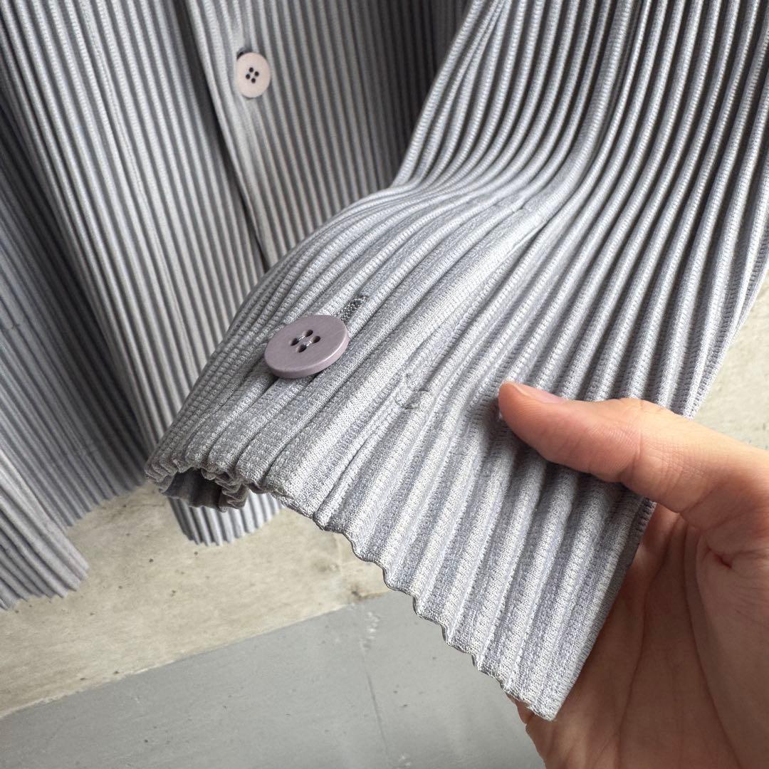 美品 HOMME PLISSE プリーツ ノーカラージャケット L