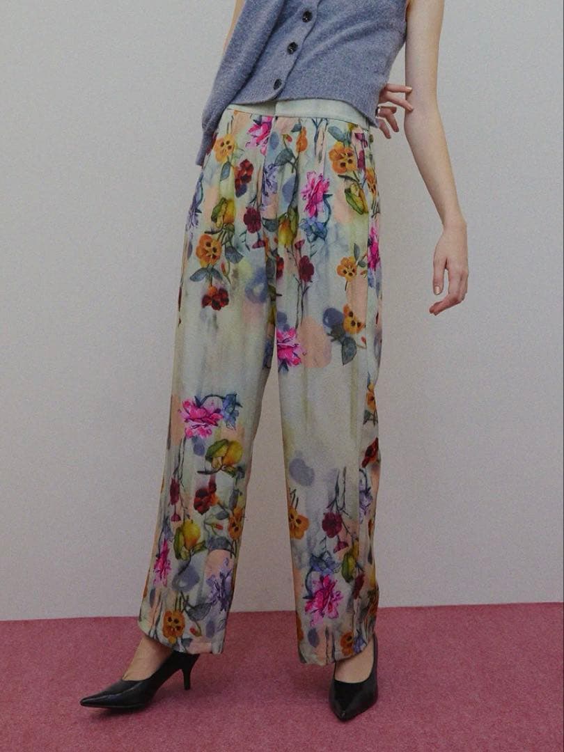 パンツ Ameri UND GRACE JACQUARD PRINT PANTS