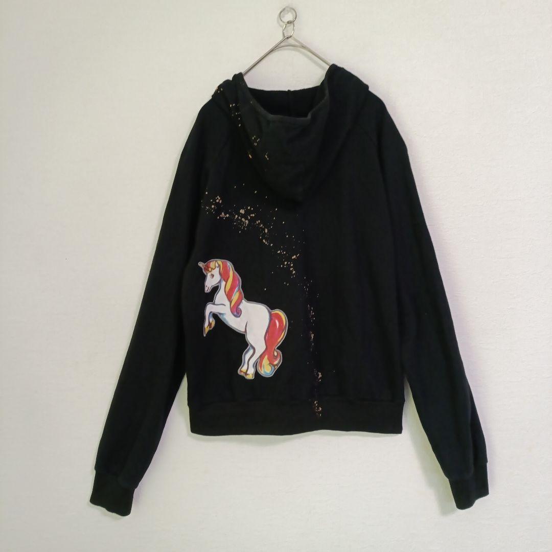 PRIMP　プリンプ　パーカー　ジップアップ　USA製　ユニコーン　ブラック　L