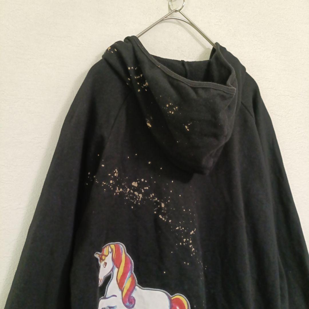 PRIMP　プリンプ　パーカー　ジップアップ　USA製　ユニコーン　ブラック　L