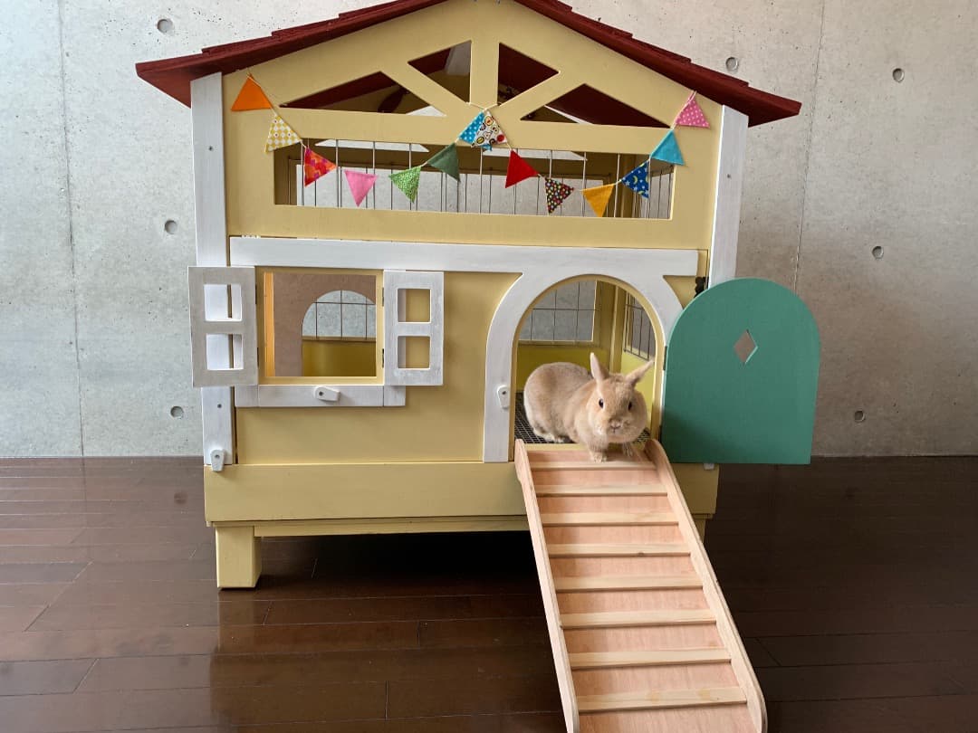 ぱ*お様 【もちつき】壱番館　北欧デザインペットハウス　うさぎ用ケージ　可愛い