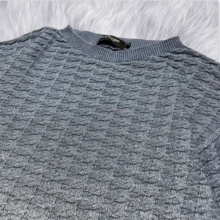 【CRESTBRIDGE】美品グラデーションニット 千鳥格子 コットン L