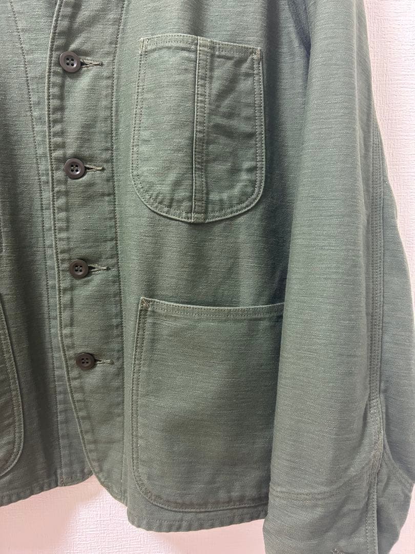 美品 orslow カーキ ノーカラージャケット サイズ2
