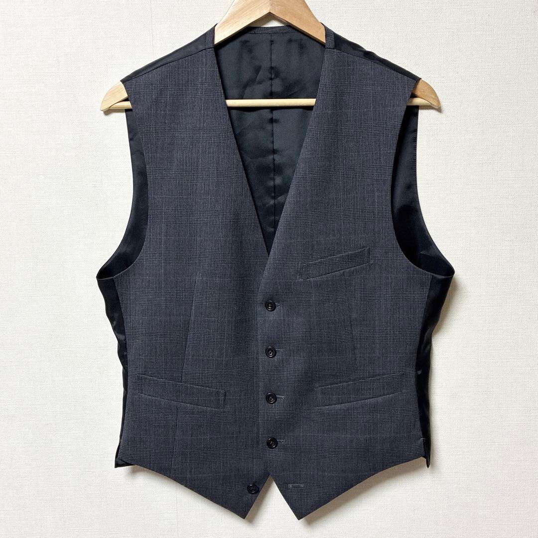 極美品 FABRIC TOKYO スリーピースセットアップ グレー チェック