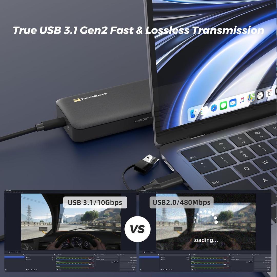 NearStream ビデオ/オーディオ キャプチャーボード 4K60fps入出