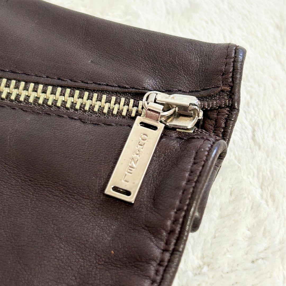【美品】シャネル カシミヤライニング ブラウン レザー手袋 ジップ付き 7