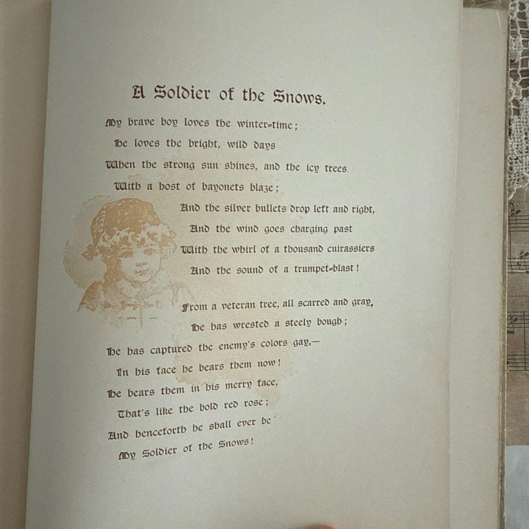 稀少1889年アンティーク美しい挿絵の絵本　洋書　古書ジャンクジャーナル額装に
