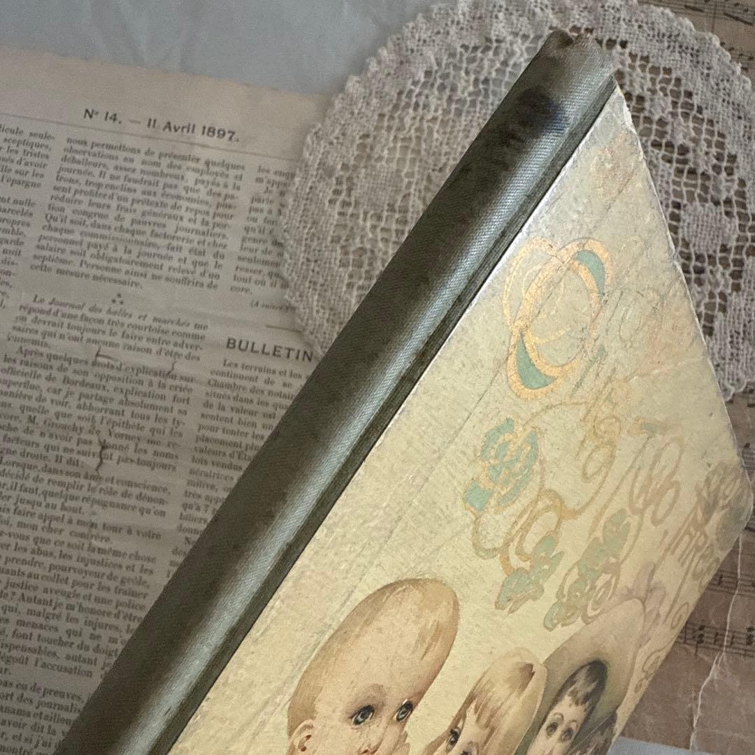 稀少1889年アンティーク美しい挿絵の絵本　洋書　古書ジャンクジャーナル額装に