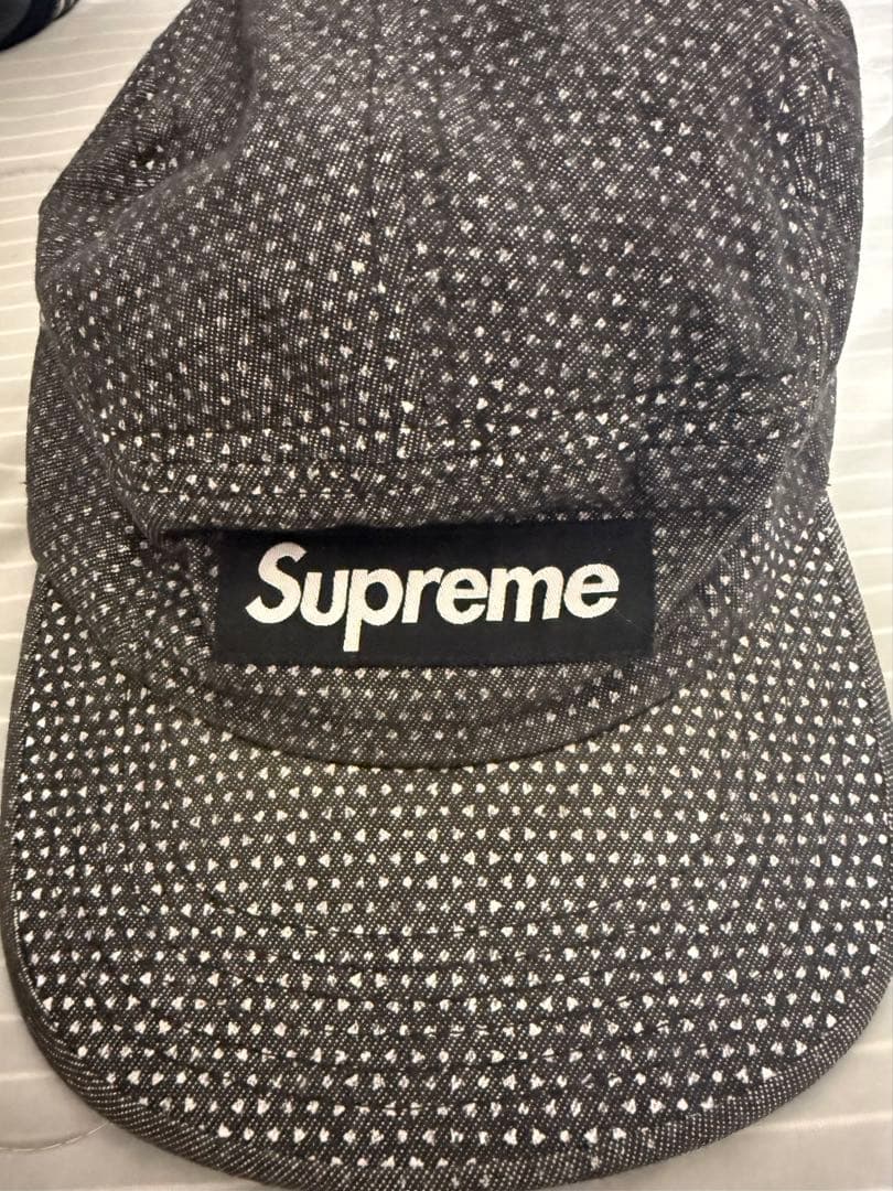Supreme 黒 キャップ アメリカ製