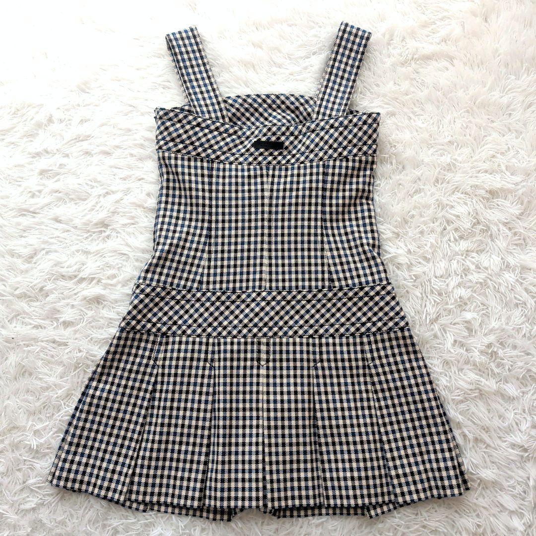 バーバリーブルーレーベル ビスチェワンピース チェック ベルト プリーツ