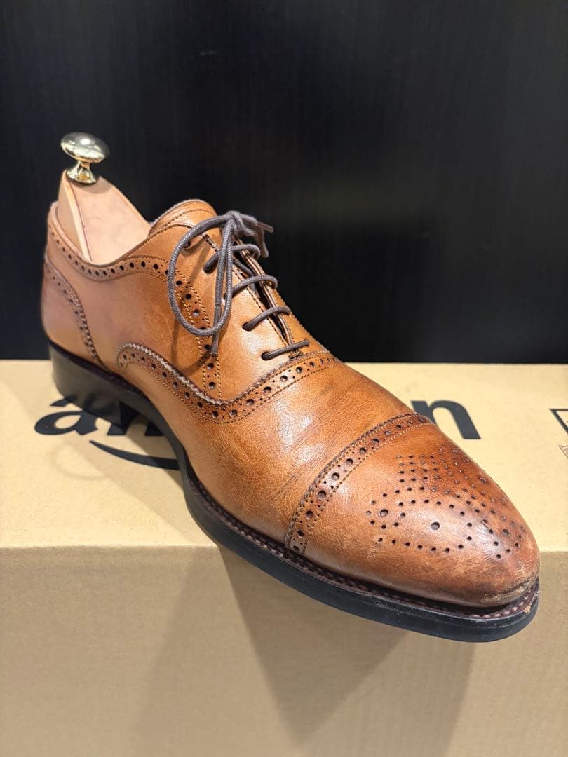 CARMINA ブラウン ウィングチップ ドレスシューズ 26.5cm