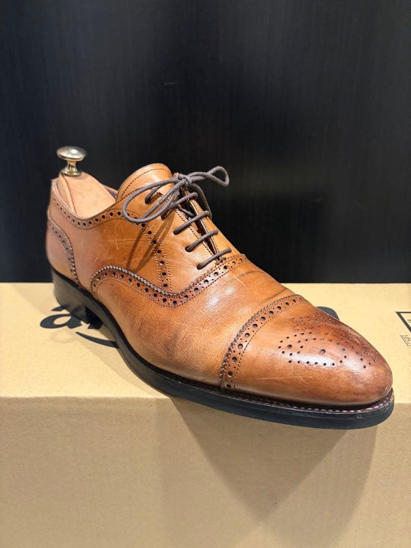 CARMINA ブラウン ウィングチップ ドレスシューズ 26.5cm