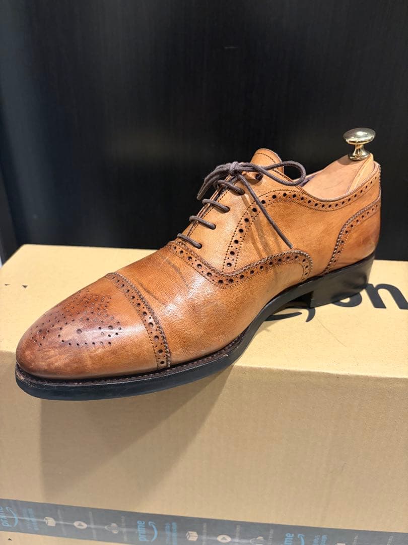 CARMINA ブラウン ウィングチップ ドレスシューズ 26.5cm