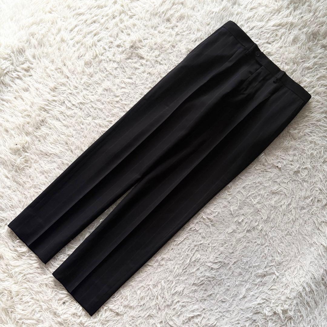 <極美品>LARDINI 新ロゴ ブラック ウール スーツ サイズ44