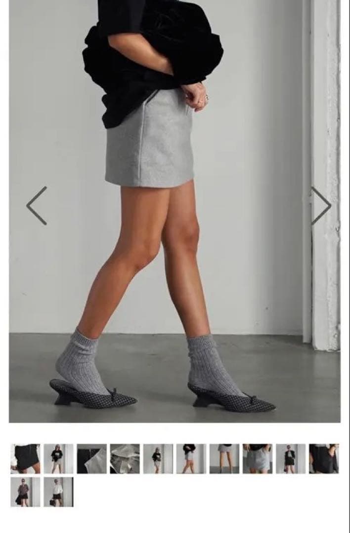 完売　room 306 コンテンポラリーグレー フロントジップ タイトスカート