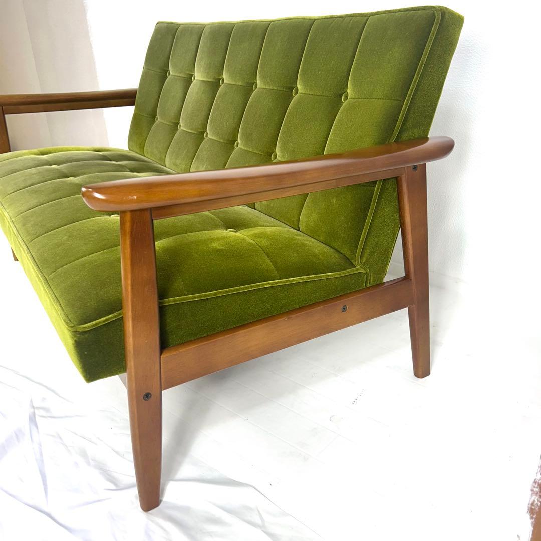 【送料込み】カリモク60 Kチェア　2シーター　モケットグリーン