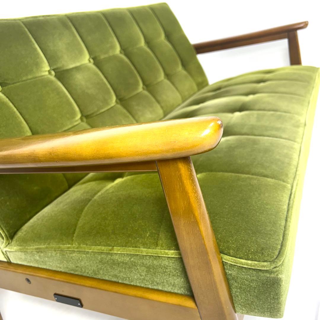 【送料込み】カリモク60 Kチェア　2シーター　モケットグリーン