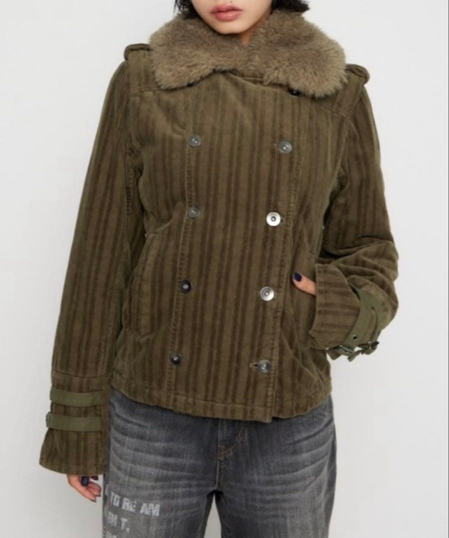 完売ラグアジェム LAGUAGEM コーデュロイボアジャケット カーキ アウター