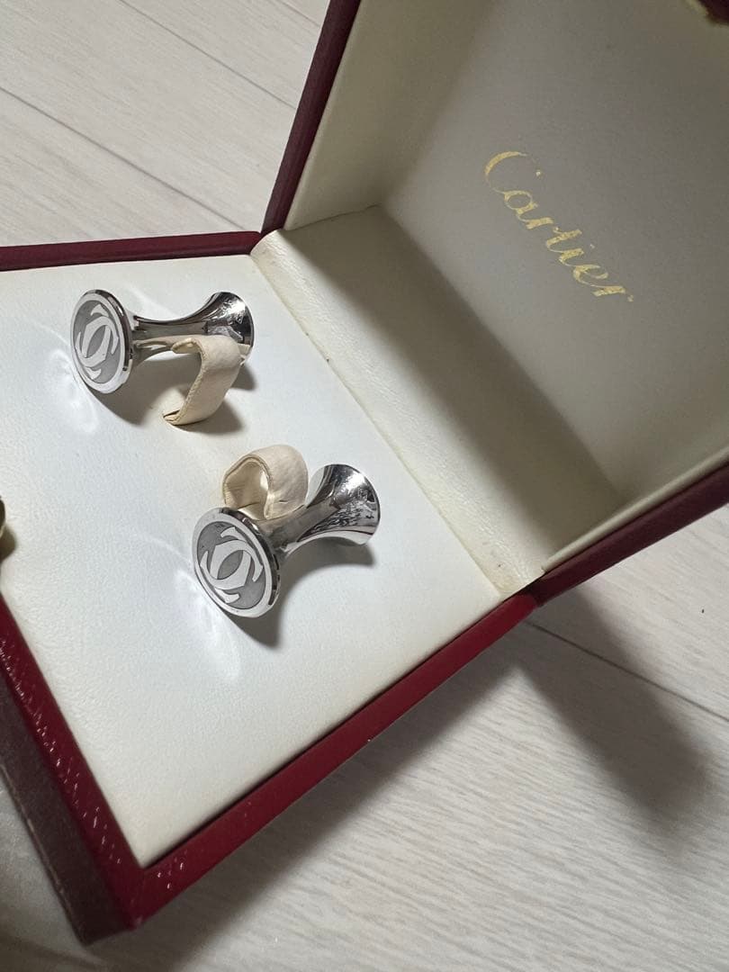 値下げカルティエ シルバーカフリンクス　Cartier silver cuffs