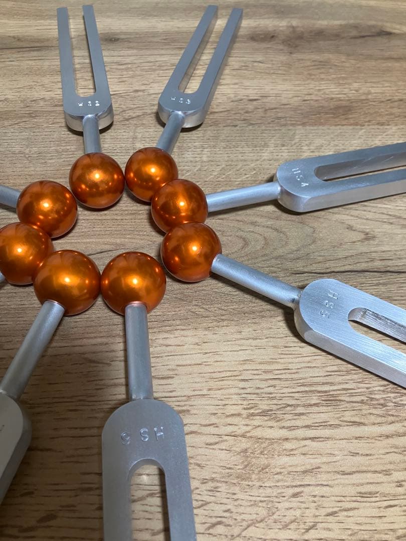 ヒーリングサウンド音叉8本セット　ヒーリングチューニングフォーク