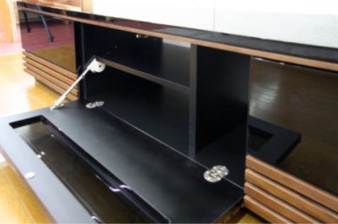 【美品】GZV テレビボード 210cm ブラック ウォールナット 天然木