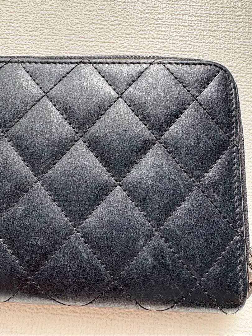 シャネル CHANEL 長財布 ファスナー ココマーク黒