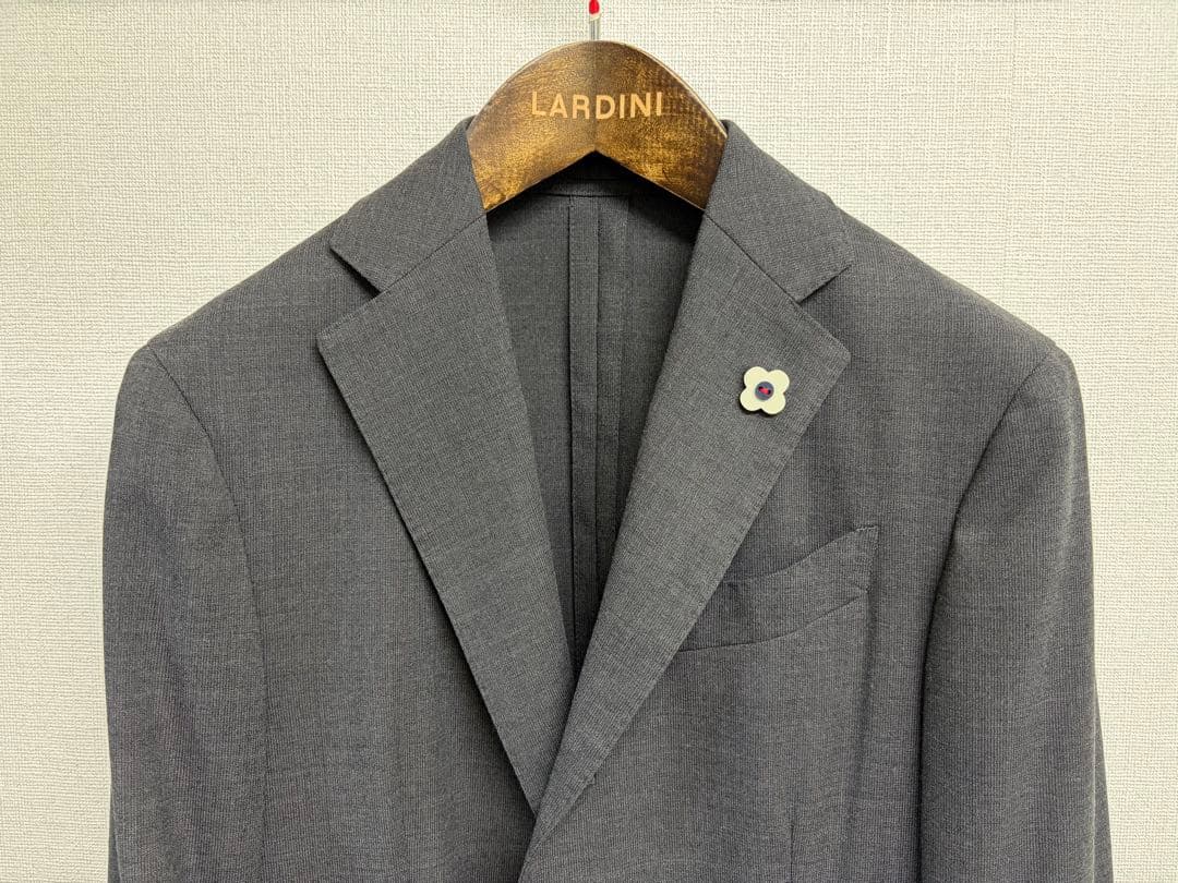 美品 ラルディーニ LARDINI ダークグレー テーラードジャケット 44