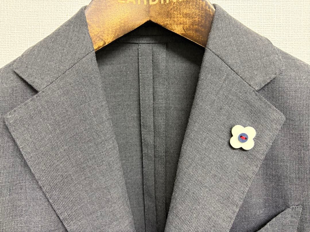 美品 ラルディーニ LARDINI ダークグレー テーラードジャケット 44