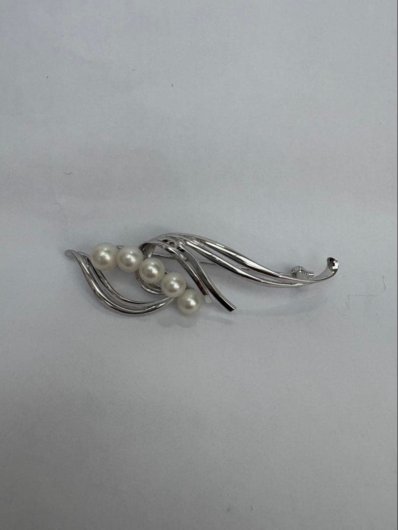 ミキモト　パールブローチ　アコヤ真珠5.5〜6.5ミリ　銀無垢　　SV925