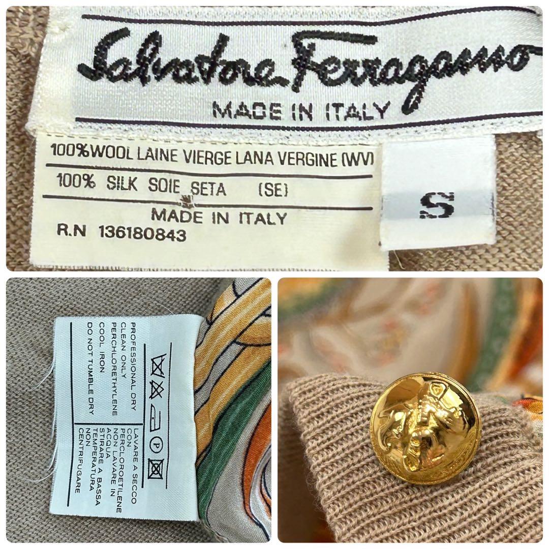 K933 S サルヴァトーレフェラガモ 金ボタン カーディガン レディース