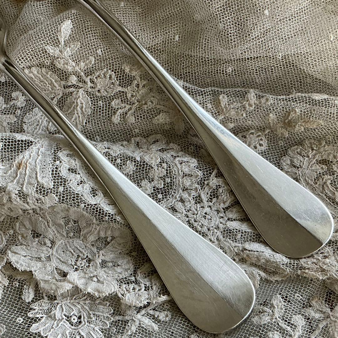 【専用】フランスアンティーク　すずらん　2組　スプーン＆フォーク　モノグラム