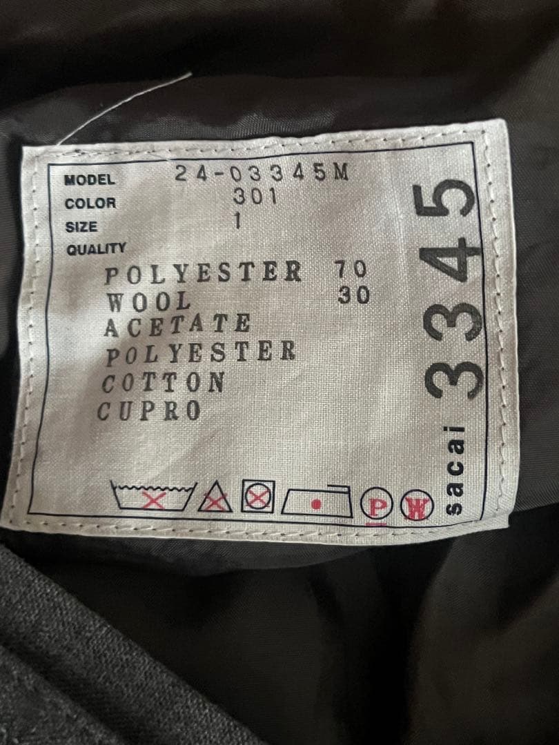 sacai ショーツスラックス グレー 1